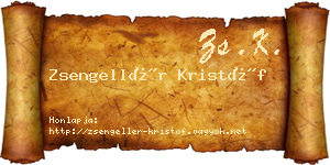 Zsengellér Kristóf névjegykártya