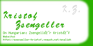 kristof zsengeller business card